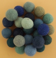 Handmade Felt Accessories - 15mm Balls - Blues